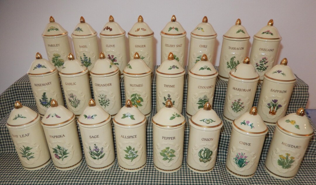 Lenox Spice Garden Jars – 1990s Porcelain Spice Jars, Gold Rim (sold Separately) - Etsy | Etsy (US)