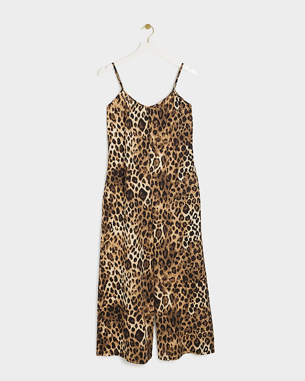 Brown leopard print sleeveless jumpsuit | River Island (UK & IE)