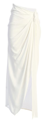 White Noelia Linen Slit Skirt | JLUXLABEL