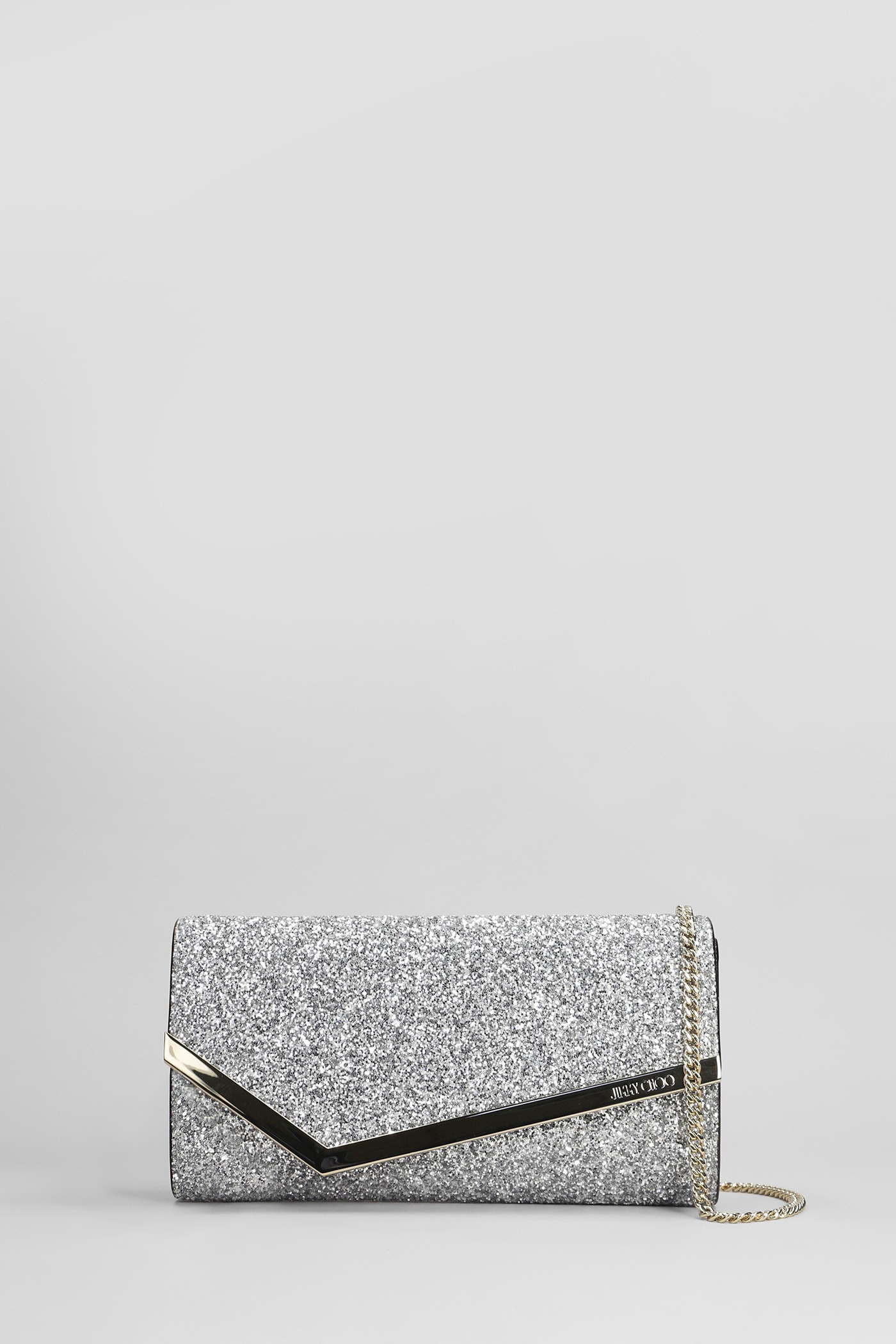Jimmy Choo Emmie Clutch In Silver Glitter | Italist.com US