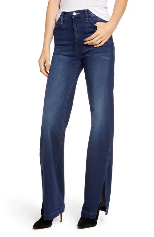 MOTHER The Hustler Sidewinder High Waist Slit Hem Bootcut Jeans in Tongue And Chic at Nordstrom, ... | Nordstrom