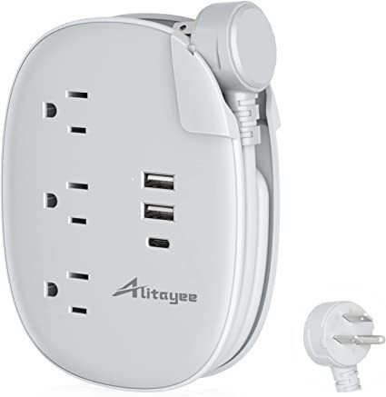 USB C Travel Power Strip,Alitayee Portable Power Strips with 3 Outlets 3 USB Ports Fast Charge, U... | Amazon (US)