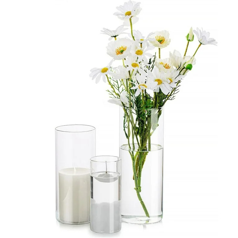 Sziqiqi Cylinder Vases for Centerpieces Clear Glass Hurricane Candle Holders for Wedding Party Ta... | Walmart (US)
