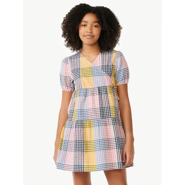 Free Assembly Girls Faux Tie Dress, Sizes 4-18 | Walmart (US)