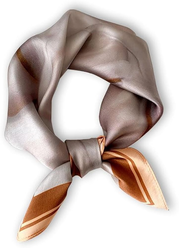 100% Mulberry Silk Neck Scarf - 21'' x 21'' Lightweight Neckerchief - Women Men Small Square Digi... | Amazon (US)