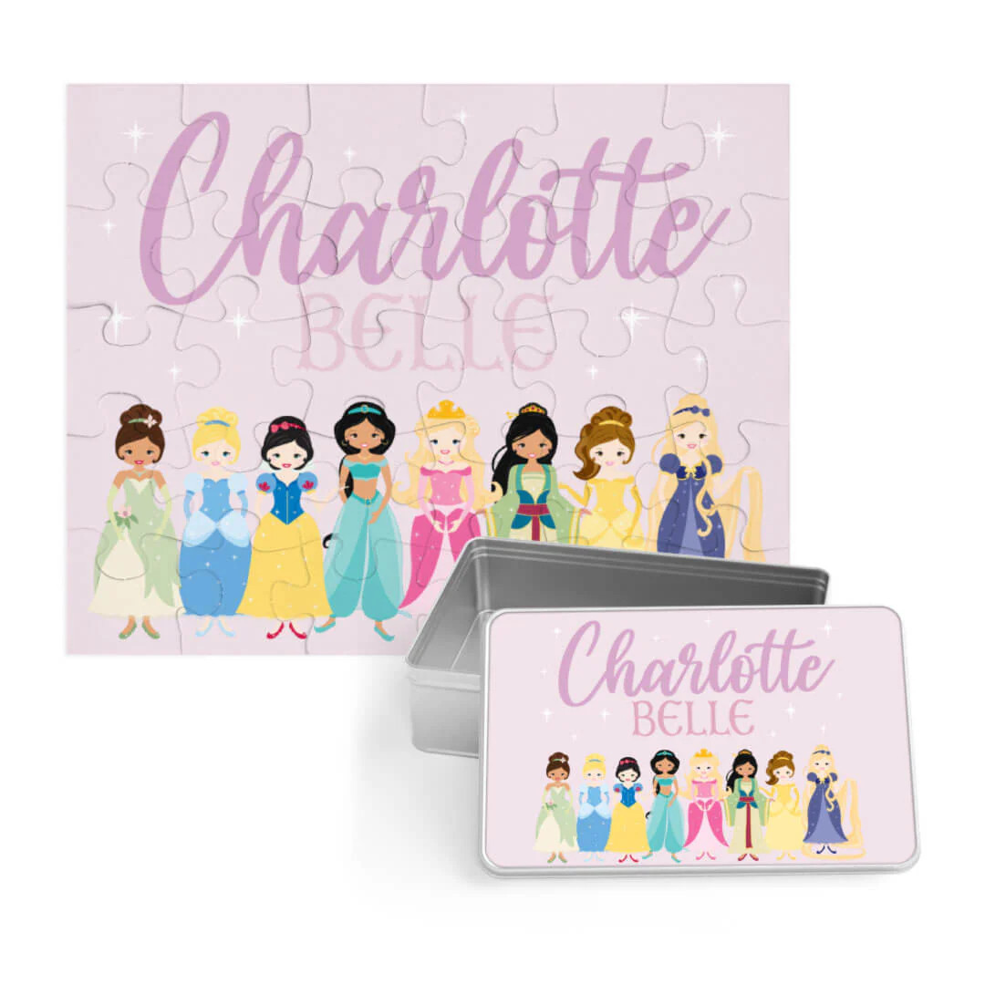Kids Personalized 30 Piece Puzzle | Pretty Princess | Caden Lane