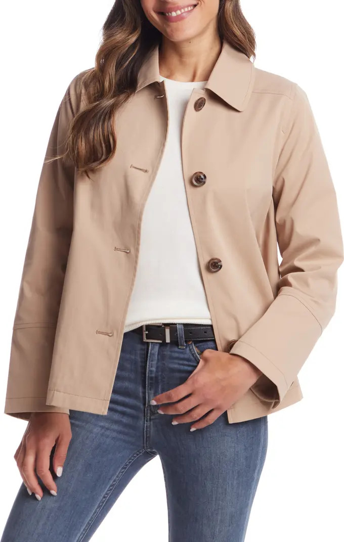 Button Front Water Resistant Raincoat | Nordstrom