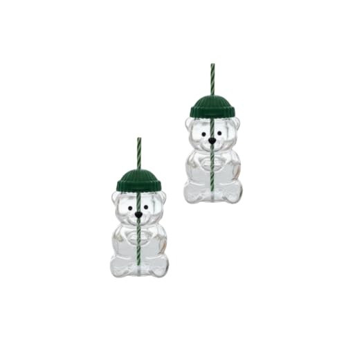 2025 New Bear Straw Cup, Cute Bear Glass Cup With Straw 20oz, Cute Mugs, Coffee Beer Wine Cocktail Drinks Glassware (2pcs) | Amazon (US)