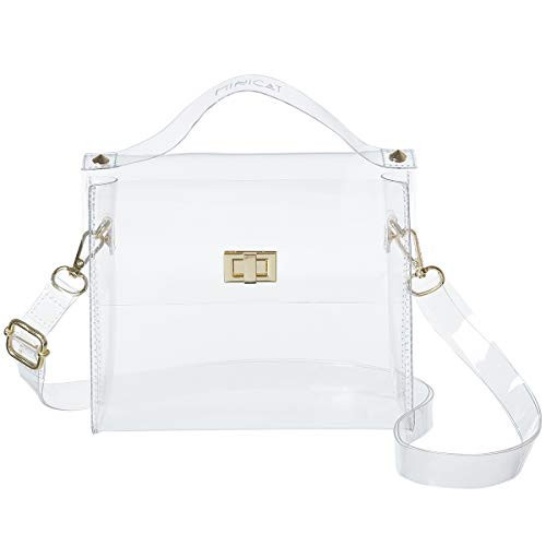 INICAT Clear Bag for Stadium Events Small Crossbody Purse Women Concert Approved Transparent Display Case Handbag Beach Gifts(Clear-Horizontal) | Amazon (US)