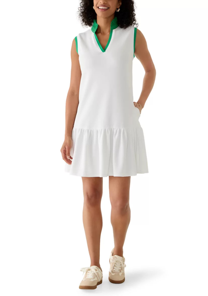 Women's Sleeveless Contrast Trim Pique Dress | Belk