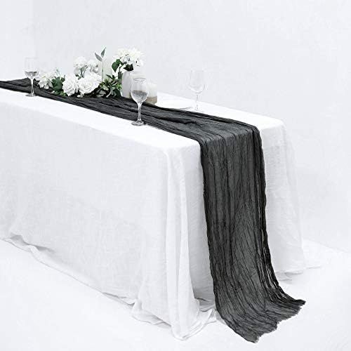 Efavormart 10FT Charcoal Gray Cheesecloth Table Runner, Gauze Fabric Boho Wedding Arbor Decor | Amazon (US)