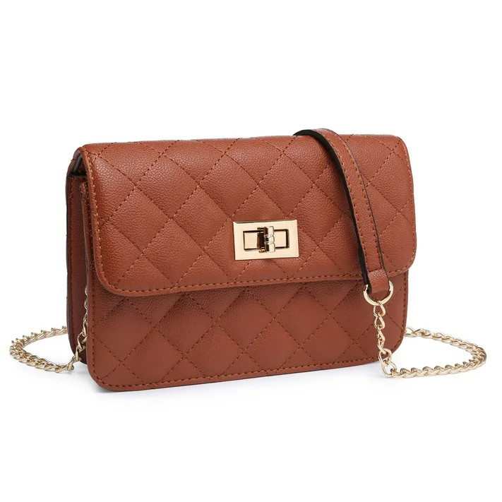 Poppy Womens Quilted Crossbody Bag Handbags Vegan Leather Purses For Women Shoulder Bag With Chai... | Walmart (US)