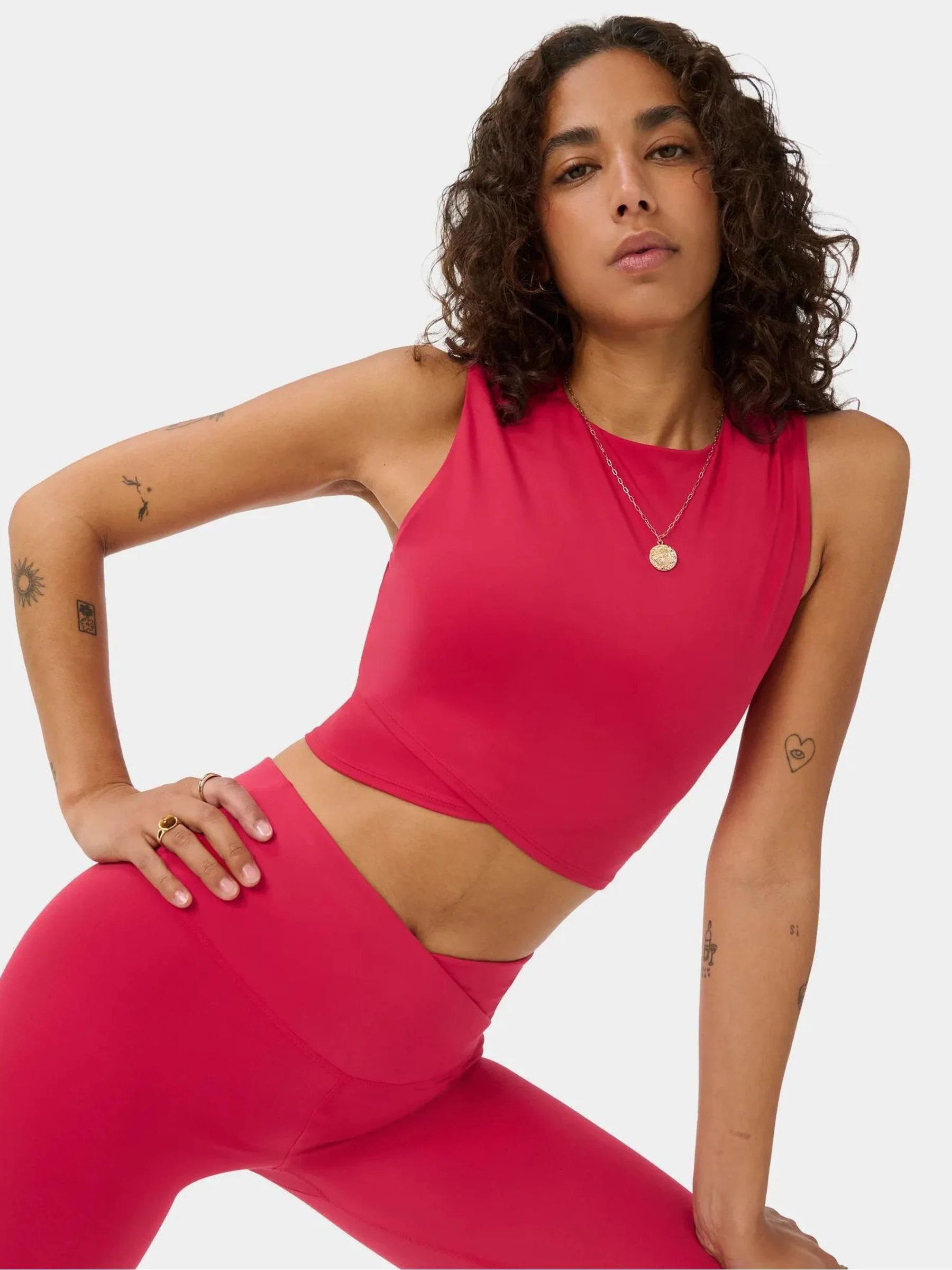 Sweaty Betty Sweaty Betty Red All Day Cropped Wrap Tank Top | Next US