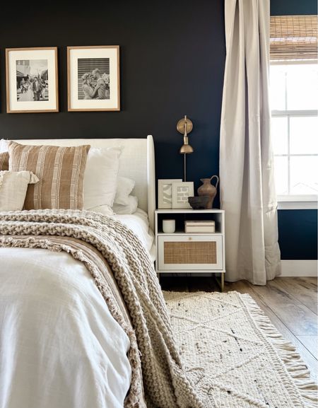 In this bedroom design I used the Nathan James Mina end table in white and the Nathan James tamlin sconce in brass! Use my code MEGHANG10 today only to get 10% off your order on nathanjames.com 

#LTKsalealert #LTKhome #LTKFind