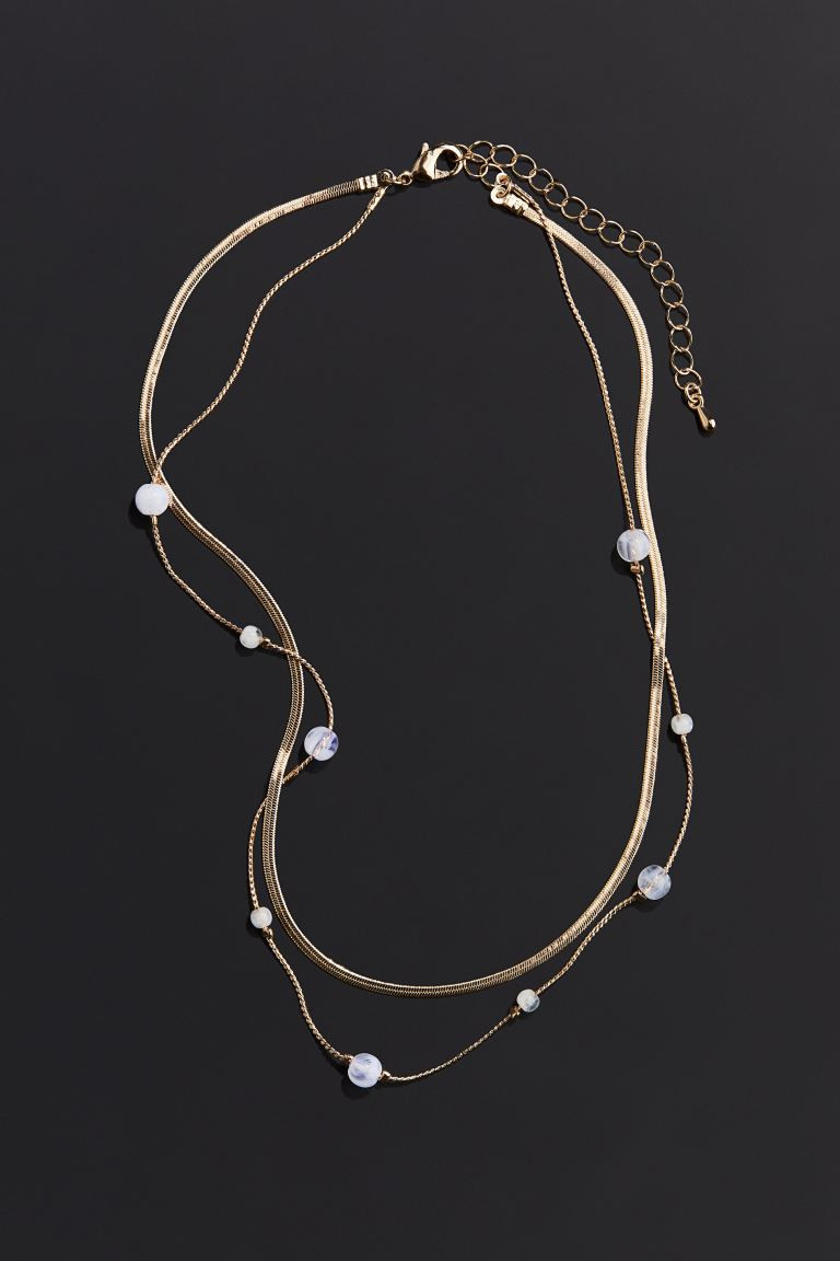 Two-strand necklace - Gold-coloured - Ladies | H&M GB | H&M (UK, MY, IN, SG, PH, TW, HK)