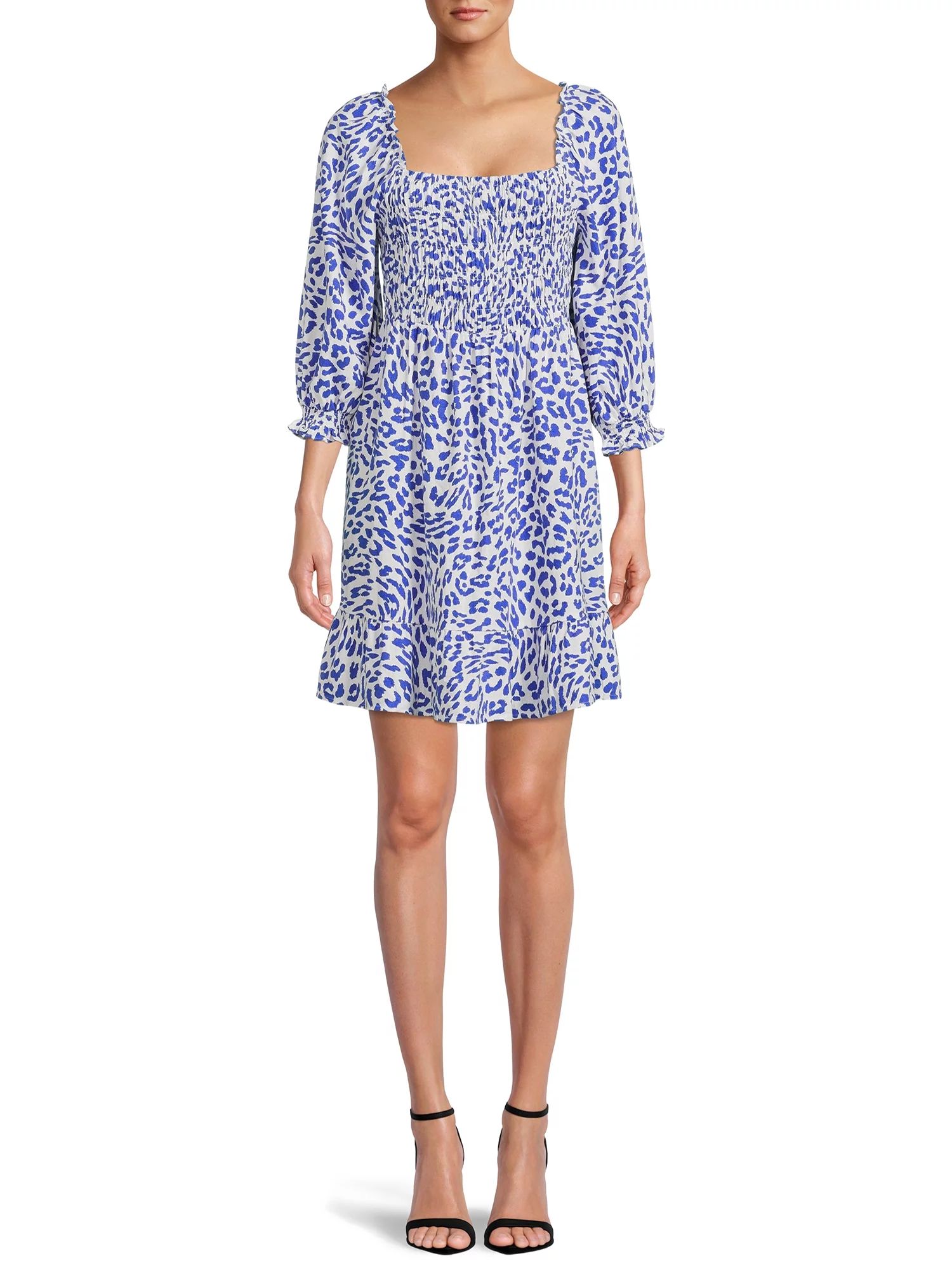 The Get Women's Long Sleeve Square Neck Mini Dress - Walmart.com | Walmart (US)