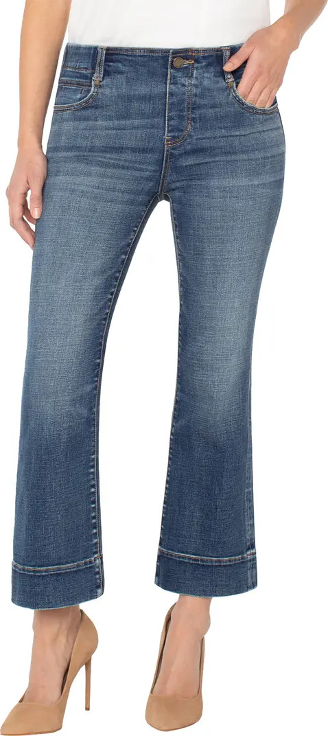 Liverpool Los Angeles Gia Glider Pull-On Crop Flare Jeans | Nordstrom | Nordstrom