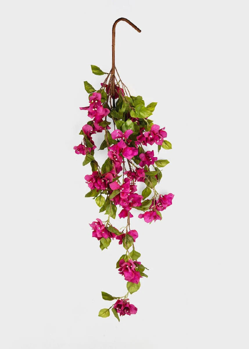 Fuchsia Faux Bougainvillea Hanging Bush - 43" | Afloral