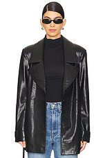House of Harlow 1960 x REVOLVE Bordeaux Faux Leather Blazer in Black from Revolve.com | Revolve Clothing (Global)
