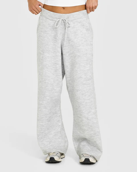 Oversized Knit Straight Leg Bottoms 
 Light Grey Marl | Oner Active (UK / US)