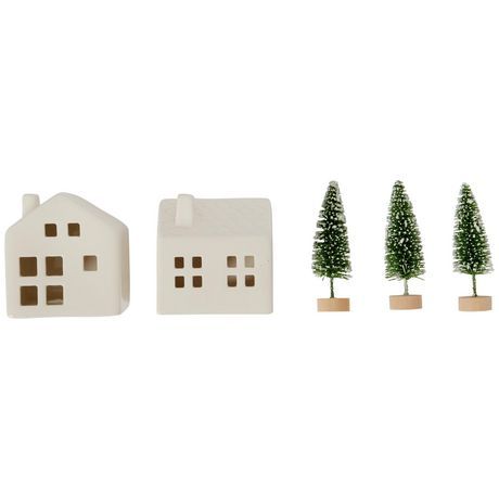 Holiday Time 11.5" Ceramic Houses Set, 11.5" X 3" X 5" | Walmart (CA)