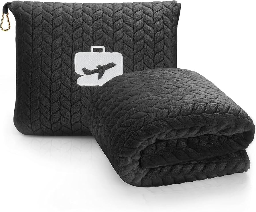 EverSnug Premium Travel Blanket Pillow - Soft 2 in 1 Airplane Blanket with Soft Bag Pillowcase, H... | Amazon (US)