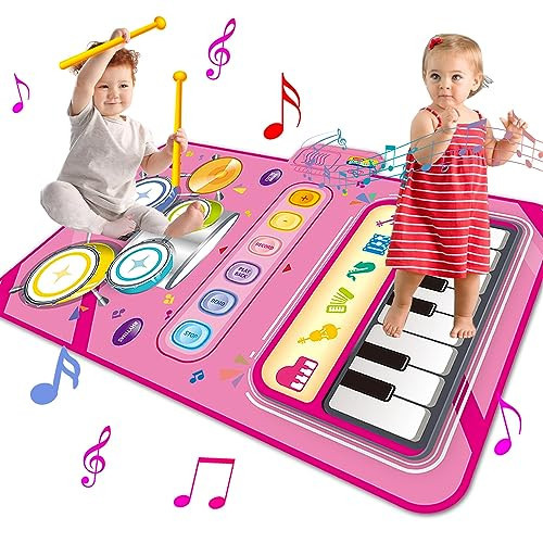 Toys for 1 Year Old Girl Gifts,2 in 1 Piano Mat Montessori Toys for 1 2 Year Old Girl,Educational Musical Toy First Birthday Gifts for 1 2 3 Year Old Girls,Christmas Stocking Stuffers for Toddler Girl | Amazon (US)