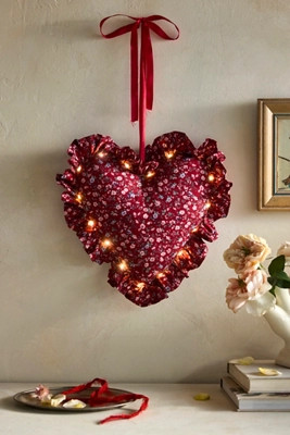 Illuminated LED Fabric Heart Ornament | Terrain