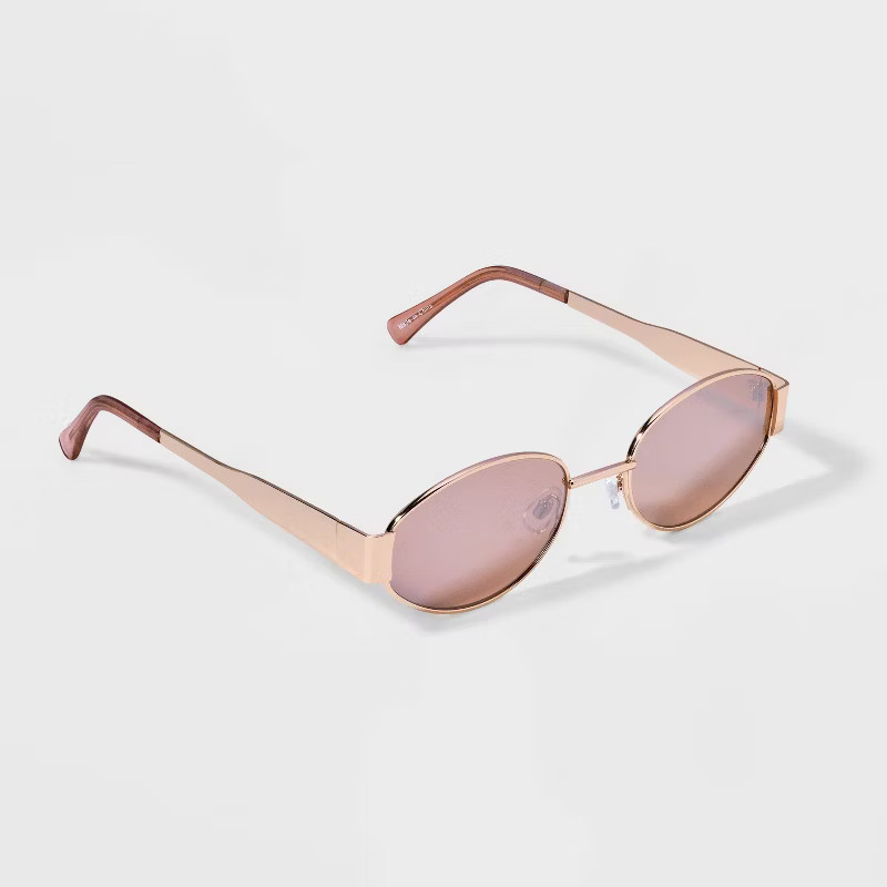 Women's Metal Oval Sunglasses - Wild Fable™ Rose Gold | Target