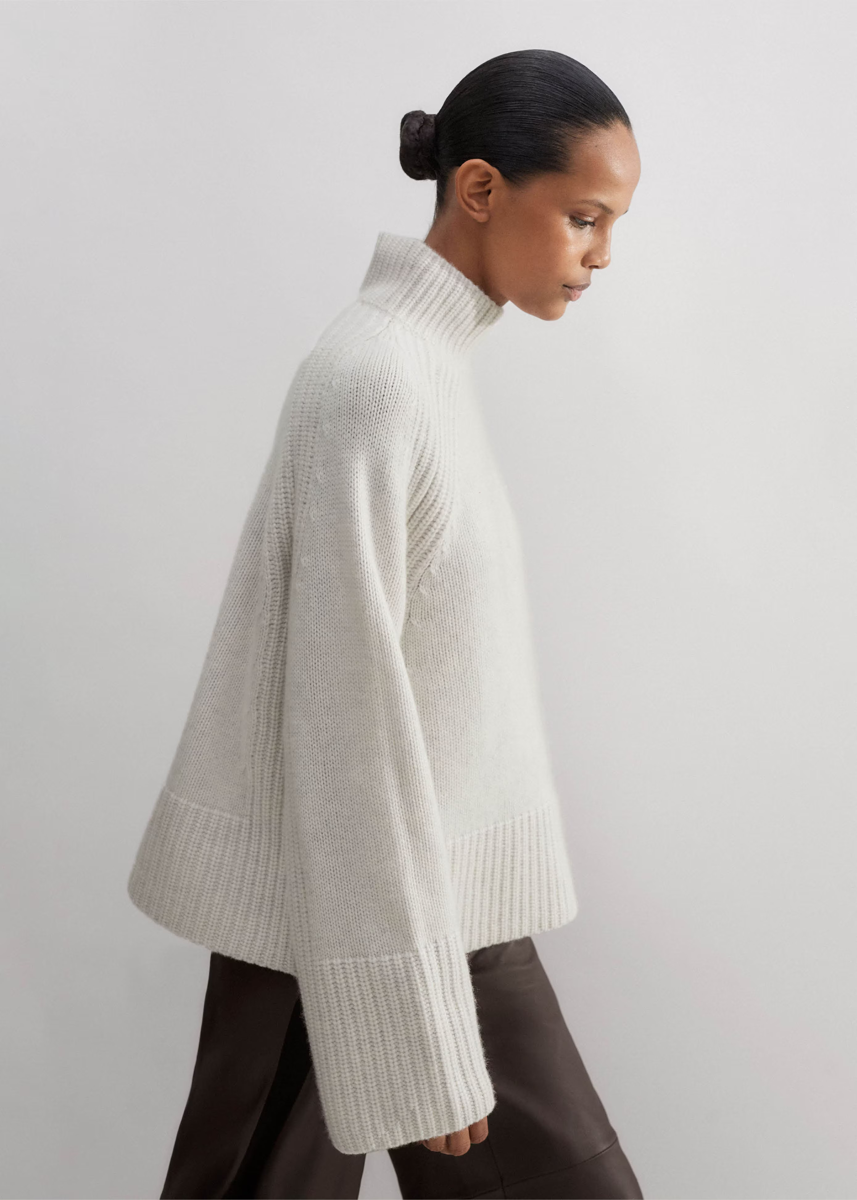 Cashmere High Neck Statement Sweater | ME+EM US