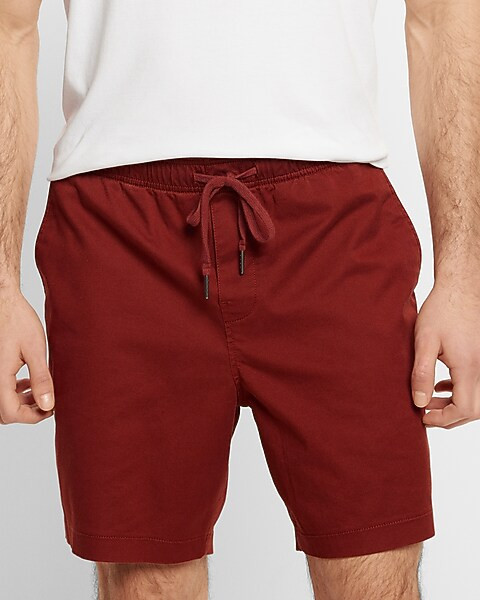Solid 7" Hyper Stretch Elastic Waist Shorts | Express