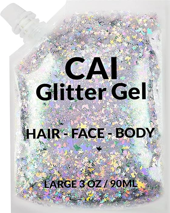 Face, Body & Hair Glitter Gel – Rave Glitter for Kids and Women – 3 Oz Cosmetic-Grade Gel w/M... | Amazon (US)