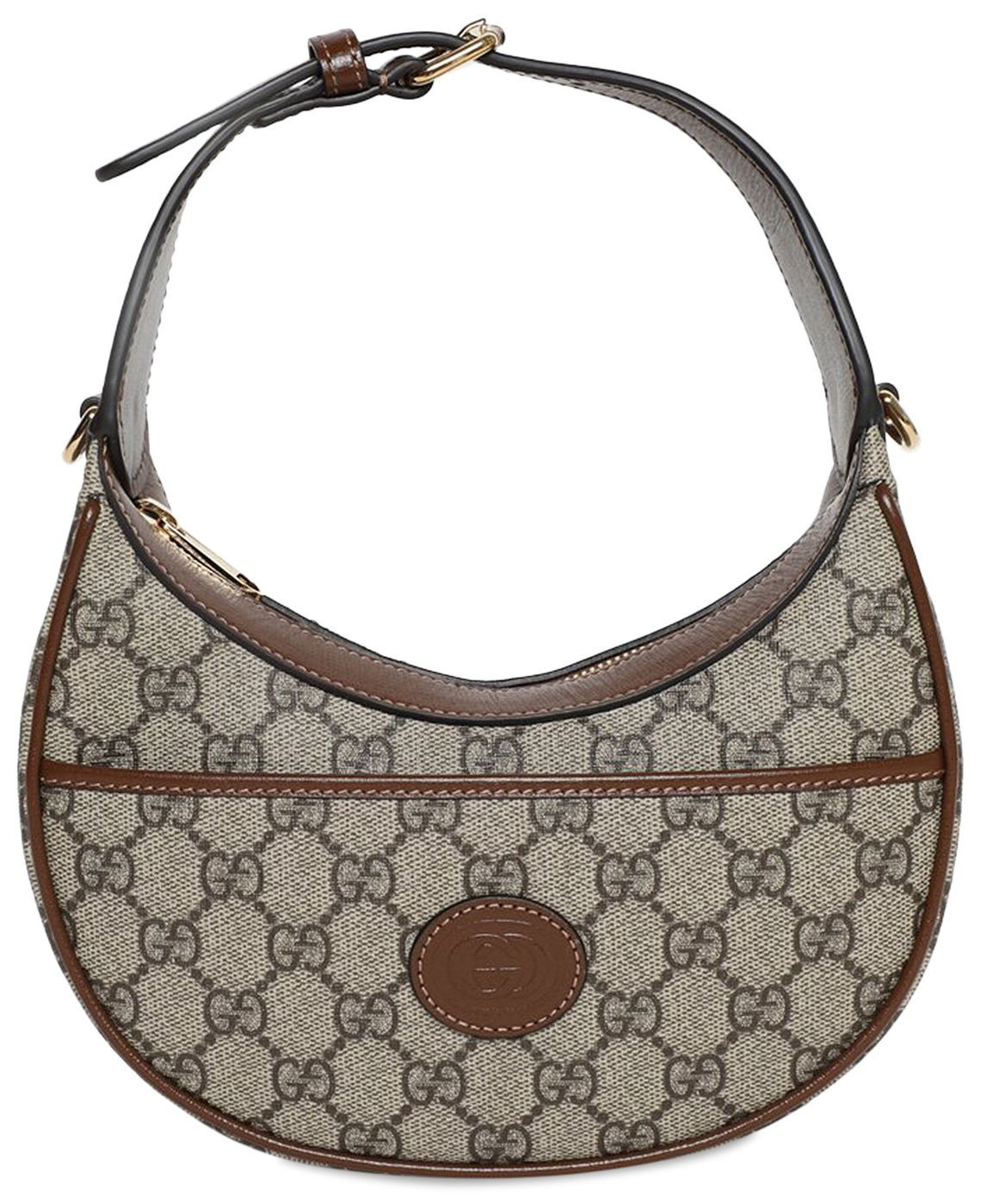 Buy Gucci Half Moon Shaped Mini Bag With Interlocking G 'Beige/Ebony Supreme' - 726843 92TCG 8563... | GOAT