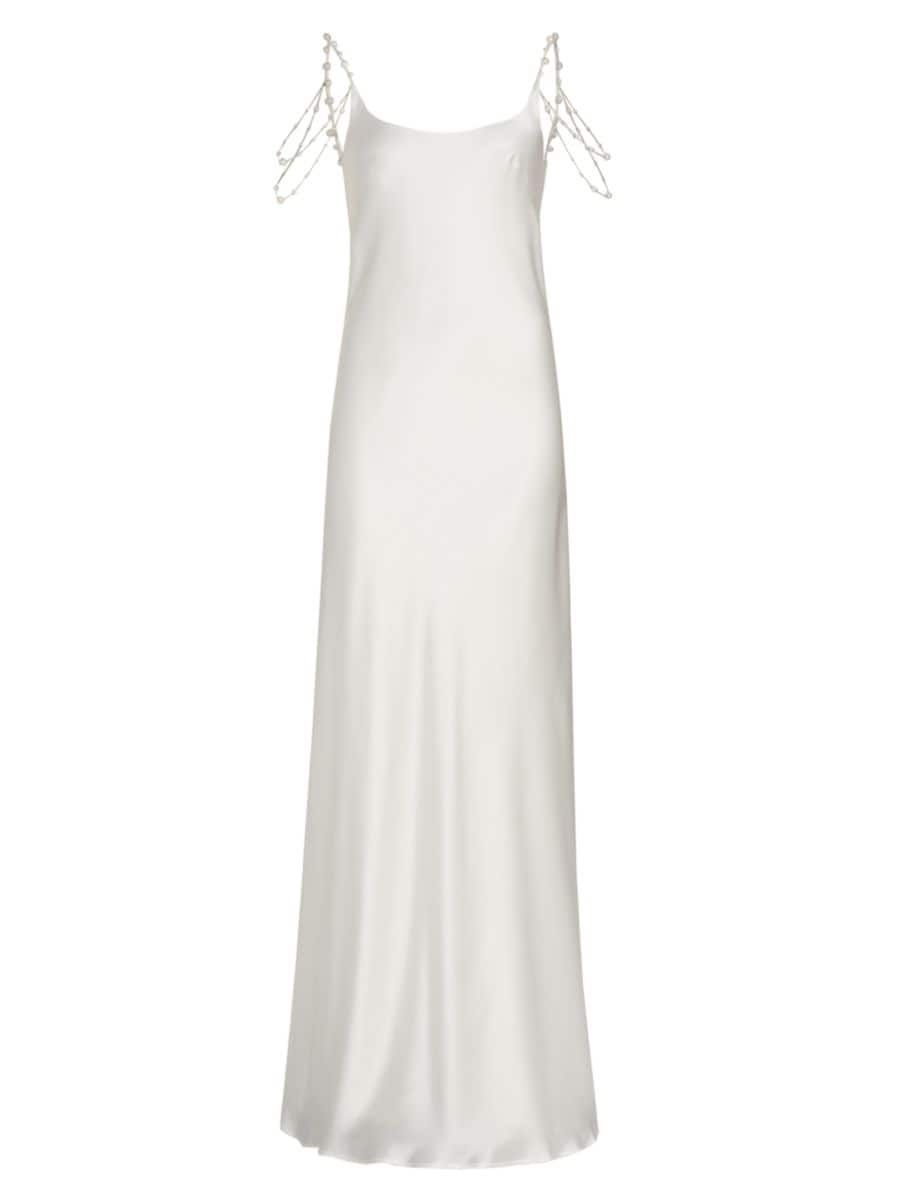 Draped Freshwater Pearl Slip Gown | Saks Fifth Avenue