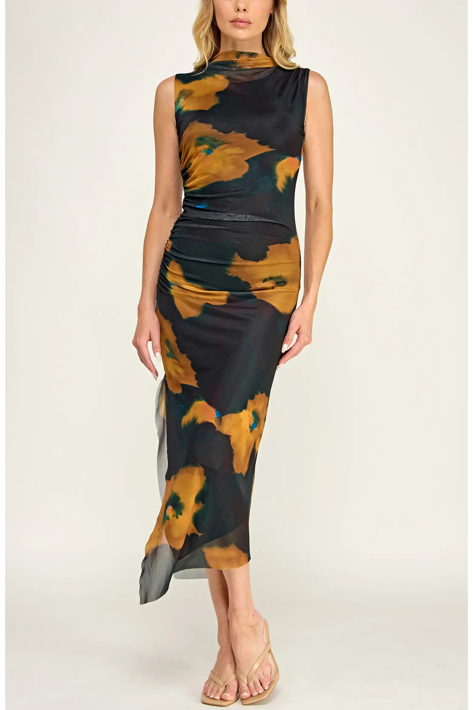 Floral Shirred Mesh Dress (Women) | Nordstrom | Nordstrom