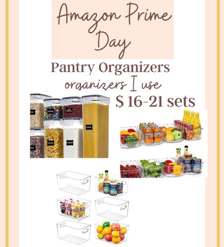  Amazon prime 

Pantry organizers $16-21 
Per set..

Some of my favorite food/pantry 
organizers 
Best price of the year!
BEST time to grab one or two.
They make great gifts!  Think wedding/bridal showers

#foodstoage #pantry 

#LTKxPrimeDay #LTKhome #LTKsalealert