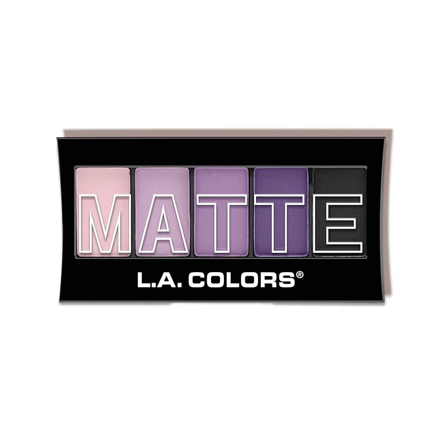 L.A. COLORS 5 Color Matte Eyeshadow Palette, Purple Cashmere CEM473 | Amazon (US)