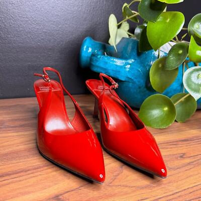 Jeffrey Campbell Gambol Red Patent Leather Slingback Office Holiday | Size 8 | eBay US