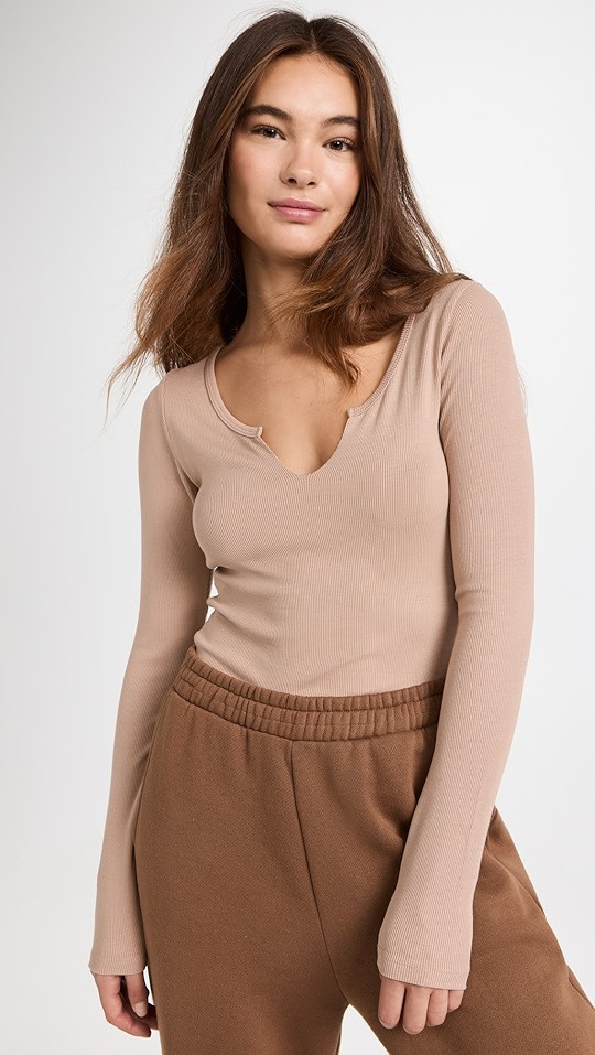 LNA Emory Notch Long Sleeve Tee | SHOPBOP | Shopbop