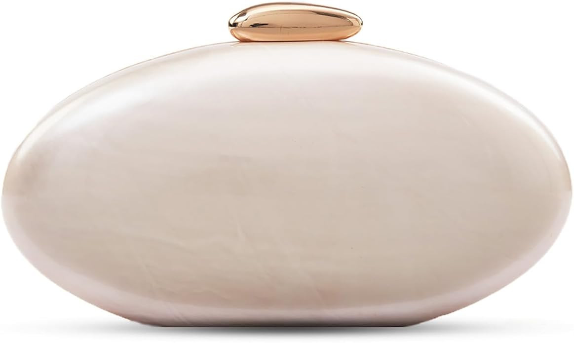 Acrylic Pearl Clutch Purses for Women, Minimalist White Evening Clutch Bag for Party, Wedding, Pr... | Amazon (US)