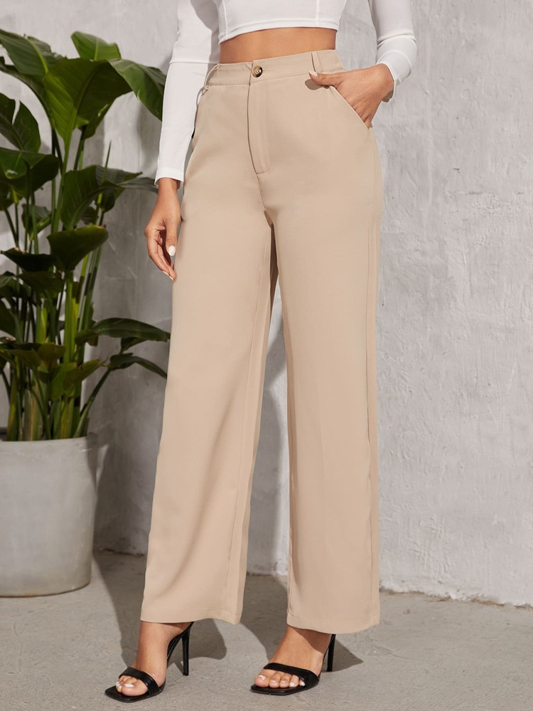 SHEIN Hose mit weiten Beinen, Reißverschluss | SHEIN