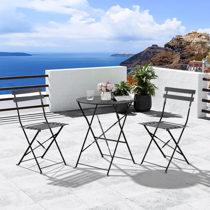 Upside Round 2 - Person 18.3'' Long Bistro Set | Wayfair North America