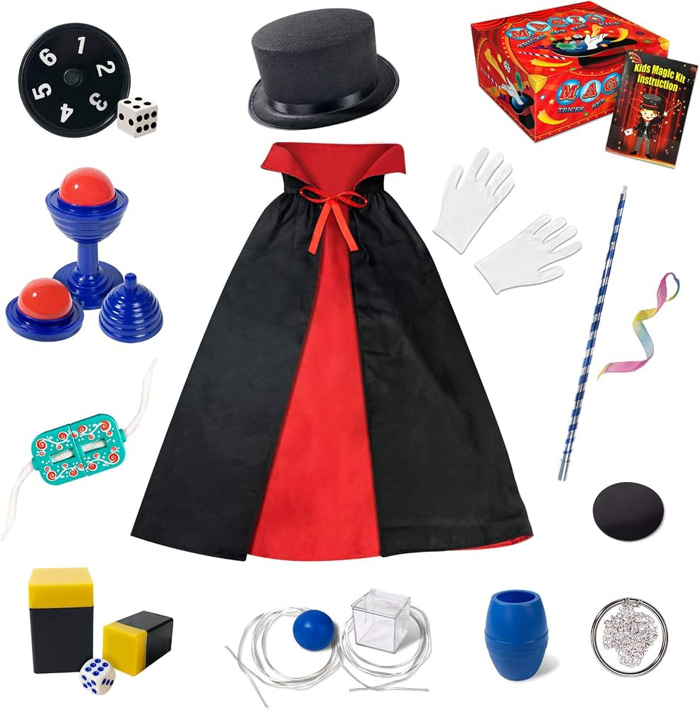 Heyzeibo Magic Kit for Kids - Magic Tricks Games Toy for Girls & Boys, Magician Pretend Play Dres... | Amazon (US)
