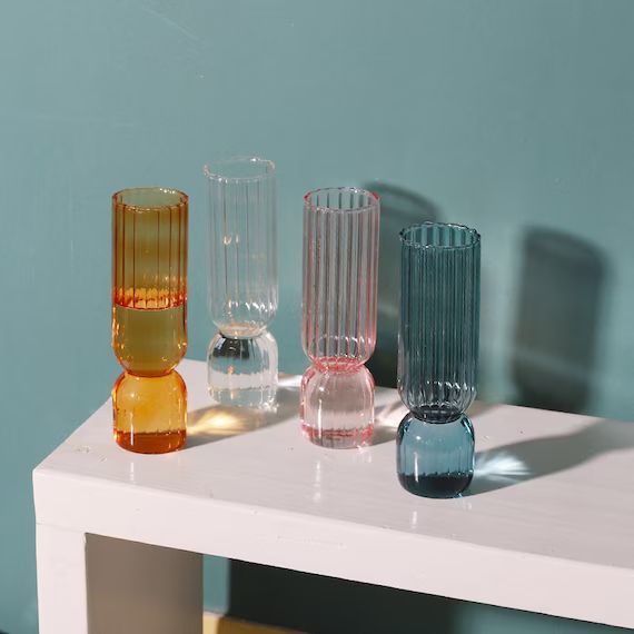 Minimalist  Nordic Design  Colored Glass Flower Vase | Etsy | Etsy (US)