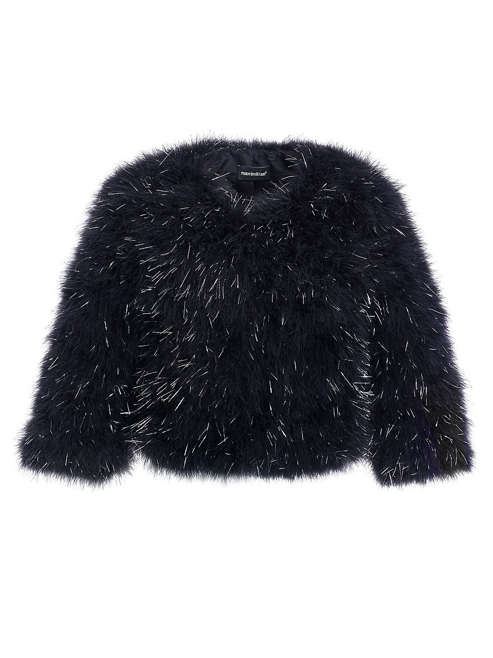 Women's Dyed Feather Metallic Bolero Jacket - Black - Size Small | Saks Fifth Avenue