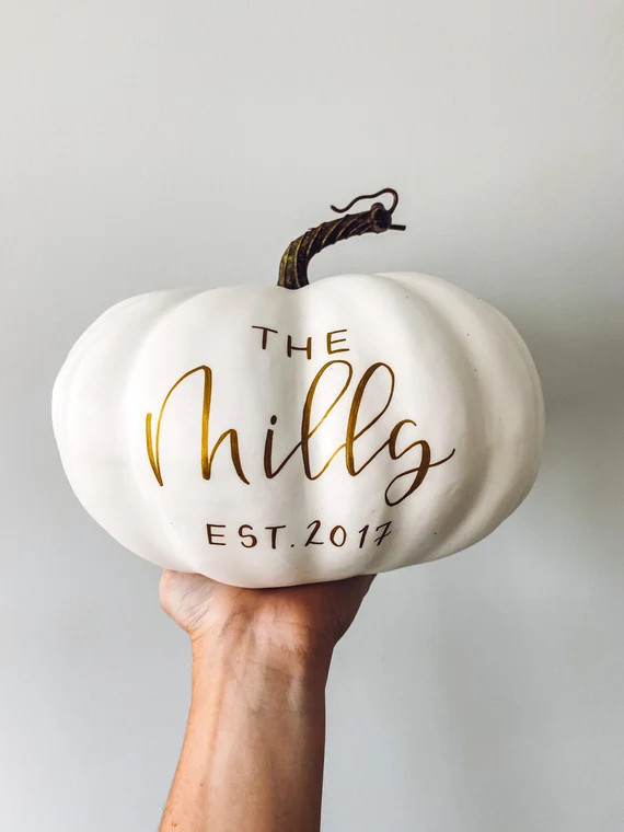 Large Personalized Pumpkin gold Fall Decor Fall Decor | Etsy | Etsy (US)