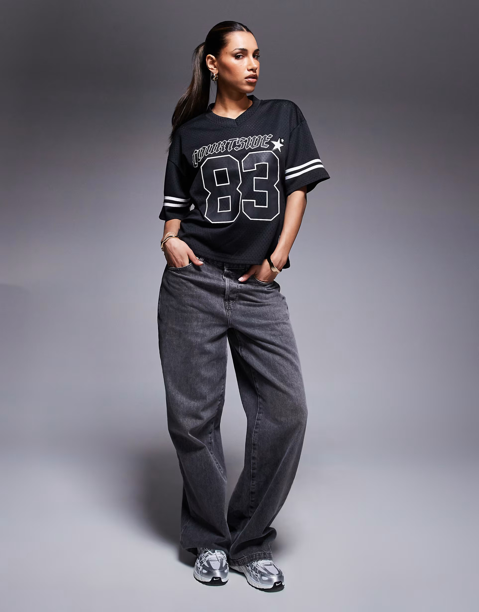 Courtside sports top with contrast stripe detail in black | ASOS | ASOS (Global)