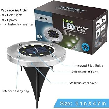 Aogist Outdoor Solar Ground Lights, 8 LED Waterproof Garden Disk Lights In-Ground Landscape Light... | Amazon (US)