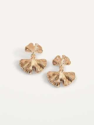 Textured Gold-Toned Gingko Leaf Stud Earrings for Women | Old Navy (US)