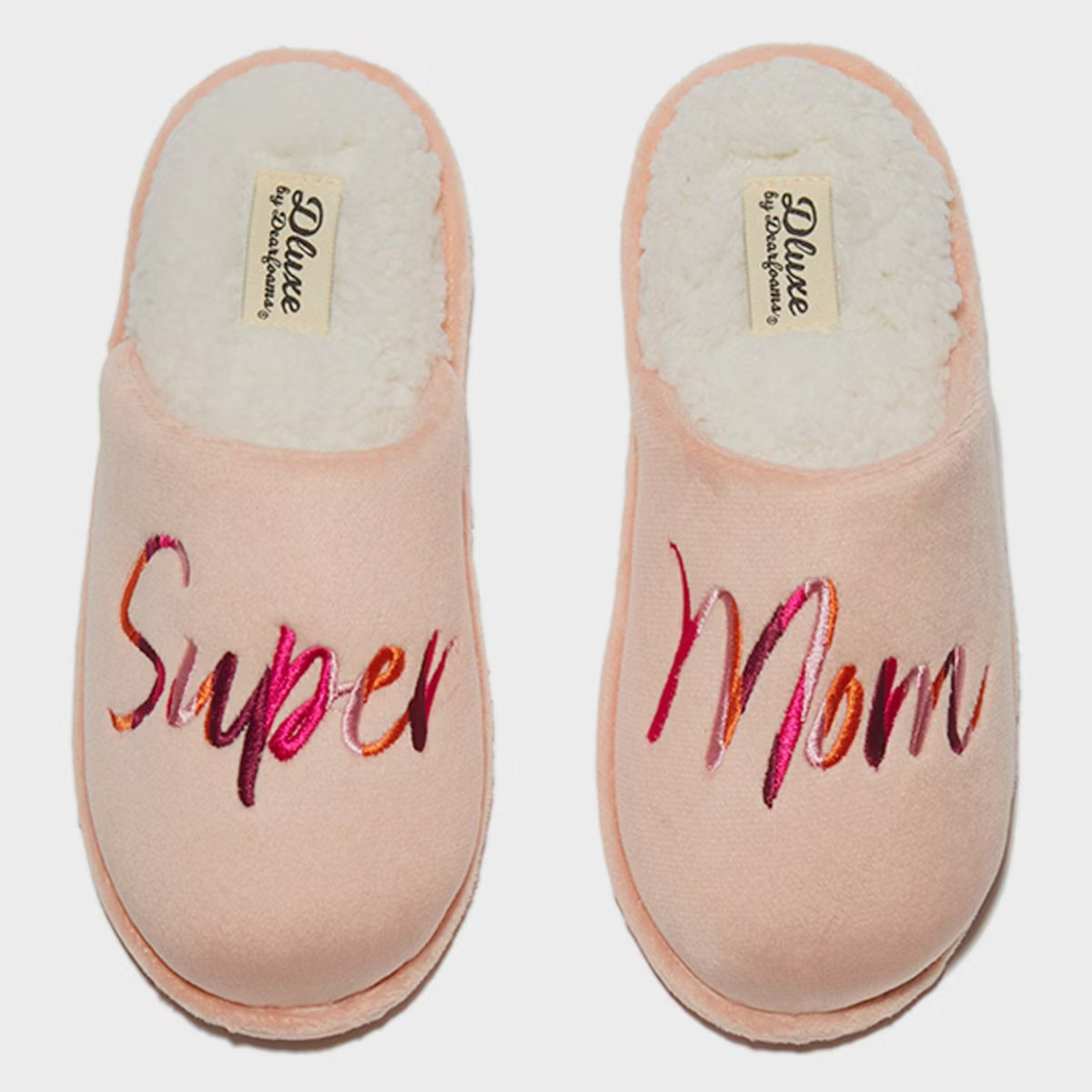 dluxe by dearfoams Women's Super Mom Slippers - Peach | Target